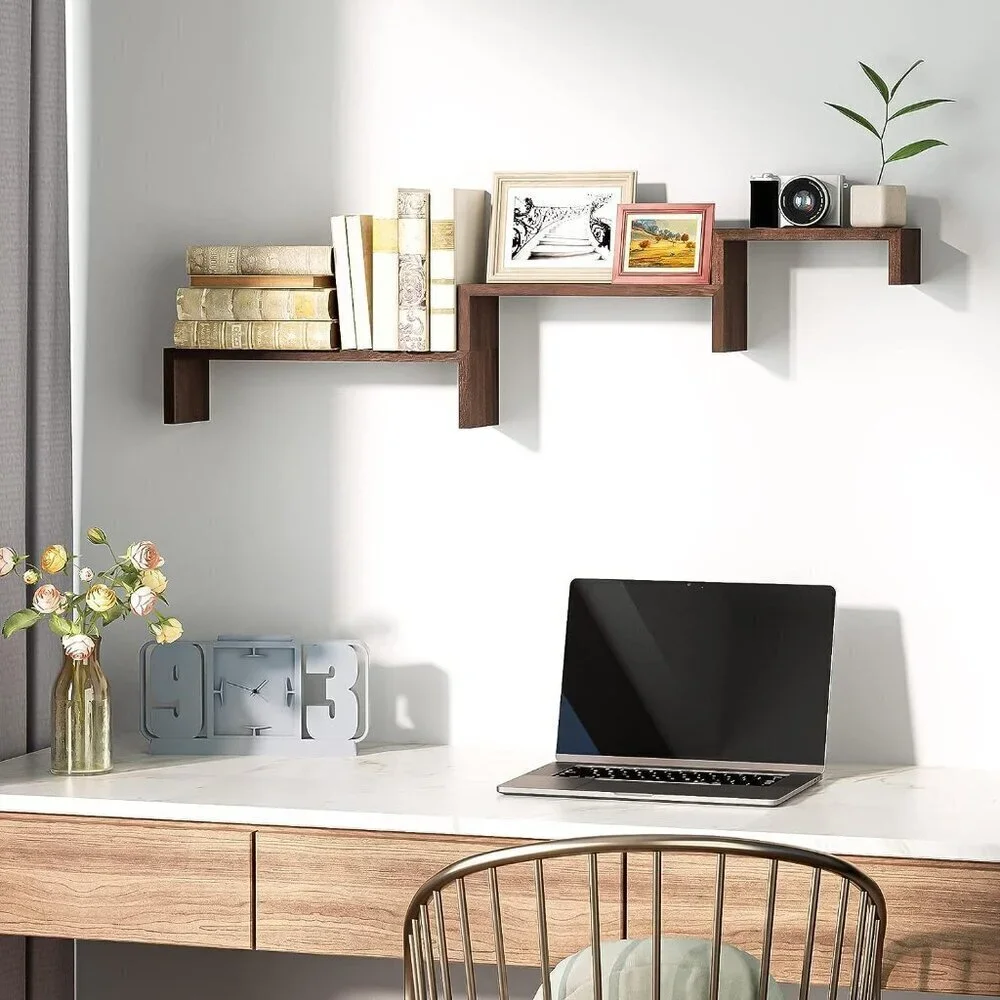 U Shelves - Set of 3 Shelves - Torched Finish - Brown - 3 Different Sizes